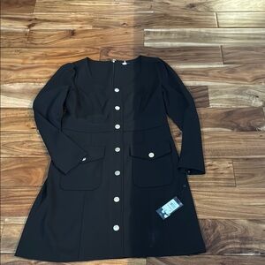 Tommy Hilfiger Black Sheath Dress Long Sleeve Crew Neck